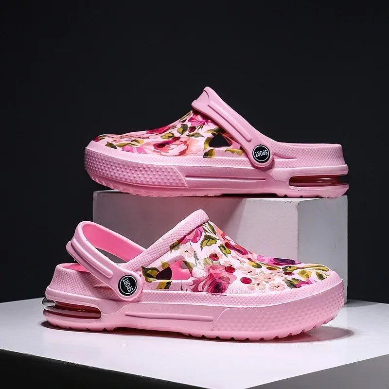 2006 Women's Ethnic Shoes Clogs Soft Sole Two-way Wear for Beach Mules and Pool Women Garden Slides Indoor Nursing Clogs Sandals