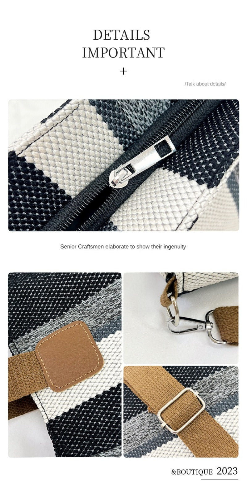 Large Tote Bag for women's Striped Crossbody Canvas Bag 2023 New Trendy Versatile Class Commuting Shoulder Bag