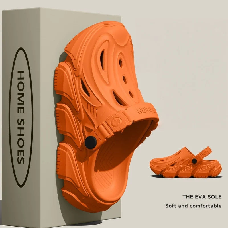 Men's New Spring and Summer Style Mecha-Style Eva Comfortable Casual Soft Thick-Soled Simple Indoor Home Outdoor Vacation Versatile Clogs