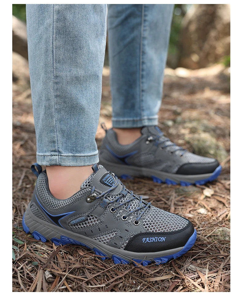 Men's Shoes Mesh Summer Non-slip Platform Soled Outdoor Hiking Shoes
