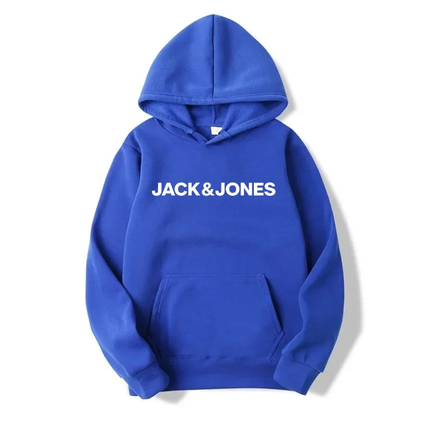 Jack & Jones Men's and Women's Hooded Sweatshirts, Fashionable Loose and Casual, Comfortable Printed Sportswear, Streetwear