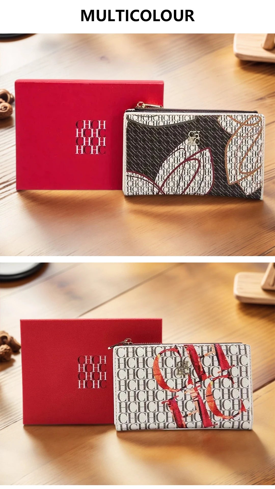 CH Exquisite Compact Portable High-quality Wallet With A High-end Feel Light Luxury Women's Cartoon Pattern Printed Wallet