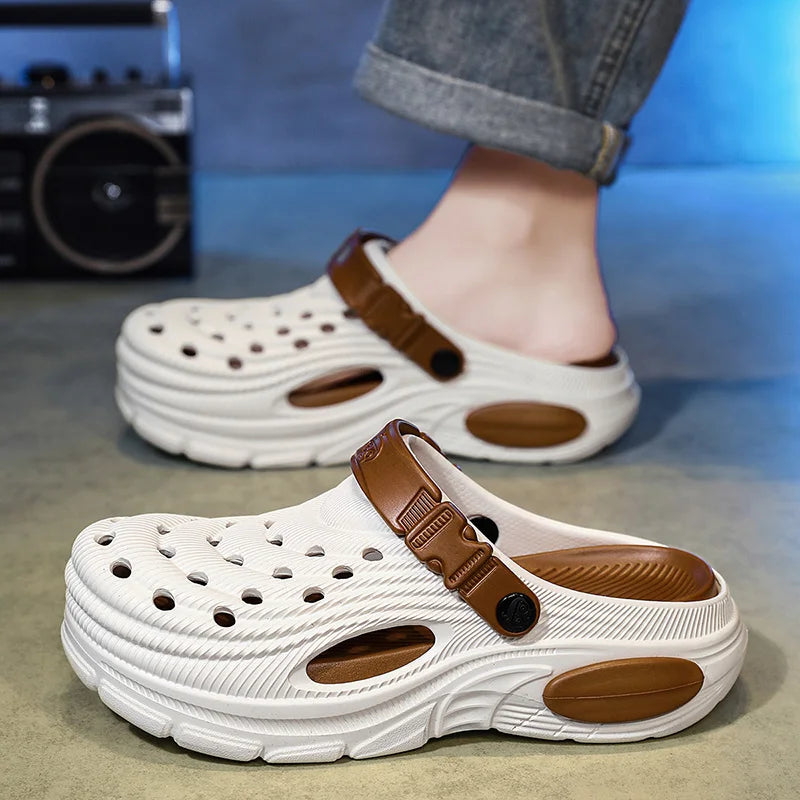 Plus Size47 48 Men Clogs Sandals Summer Outdoor Garden Clogs Hole Shoes Male Casual Shoes Water Shoes Comfort Home Soft Slippers