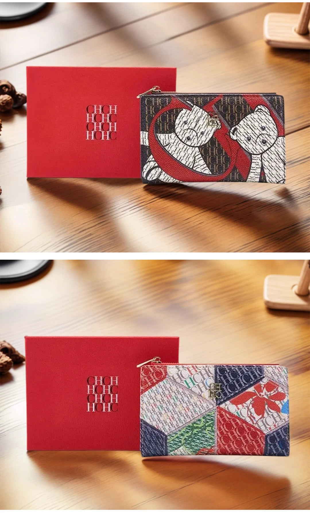 CH Exquisite Compact Portable High-quality Wallet With A High-end Feel Light Luxury Women's Cartoon Pattern Printed Wallet