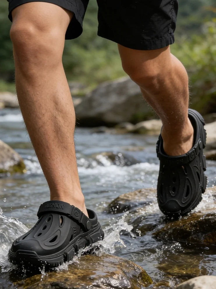 Men's New Spring and Summer Style Mecha-Style Eva Comfortable Casual Soft Thick-Soled Simple Indoor Home Outdoor Vacation Versatile Clogs