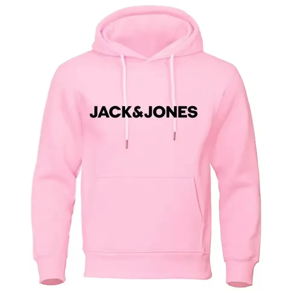 Jack & Jones Men's and Women's Hooded Sweatshirts, Fashionable Loose and Casual, Comfortable Printed Sportswear, Streetwear