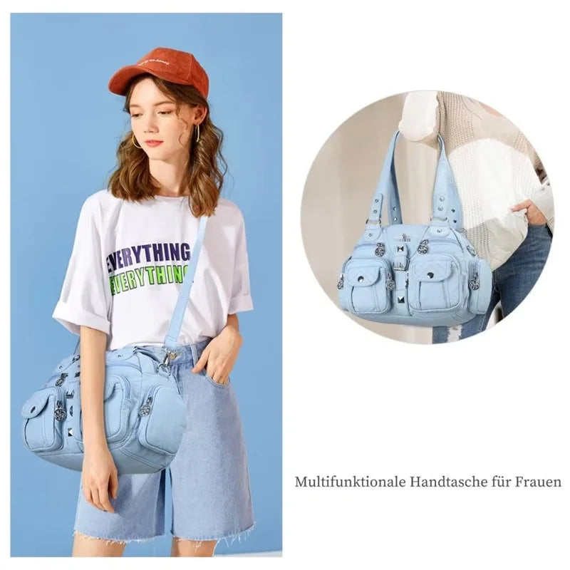 Vintage Women Handbags Satchel Top-handle Handbag PU Shoulder Bag Dumpling Pack Give Gifts Shoulder Bags Phone Money Pack