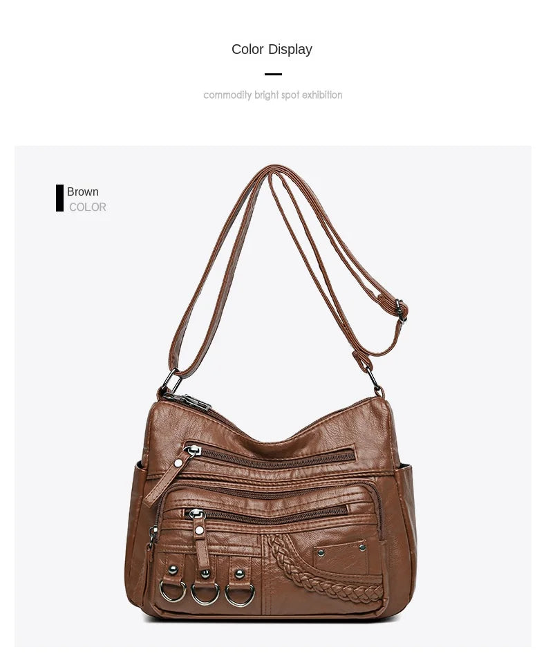 New Arrival Crossbody Shoulder Bag Soft Washed Leather Women's Mini Bag Versatile Handbag