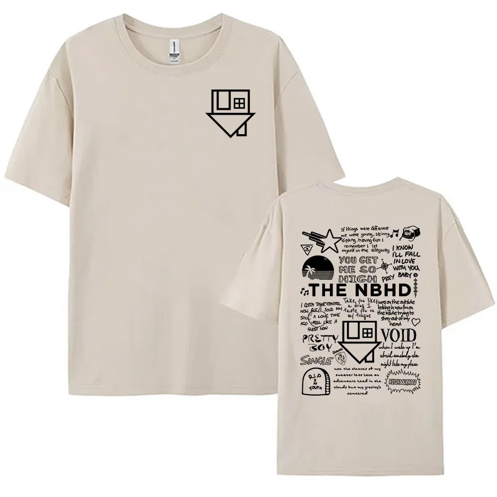 The  NBHD Band Printing T-shirt Cotton High Quality Women/Men Tshirts Ropa Mujer Street Y2K Casual Short Sleeve Tee-shirt Male