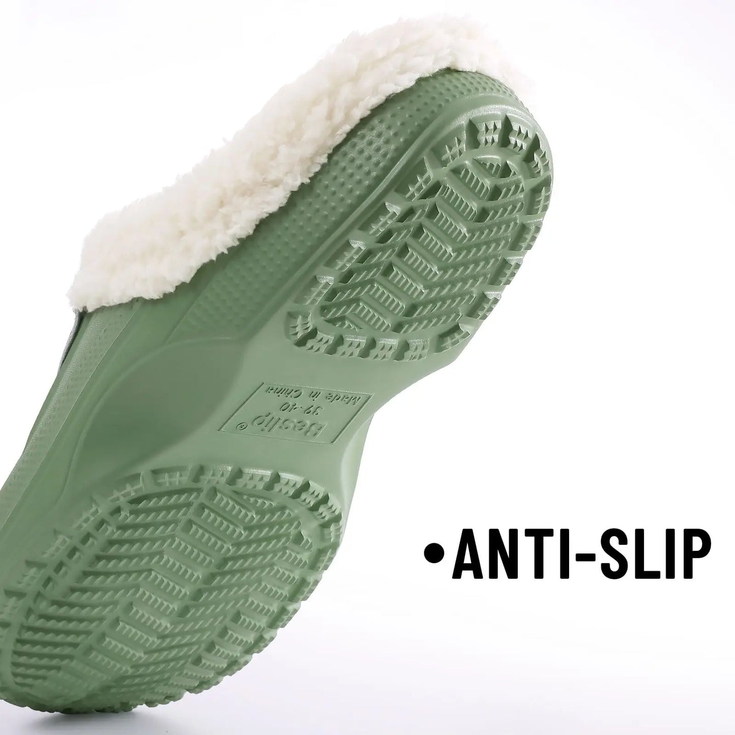Crestar Women Fur Lined Clogs Waterproof Slippers Garden Shoes Winter Warm Plush Home House Fuzzy Slippers Indoor Outdoor Mules