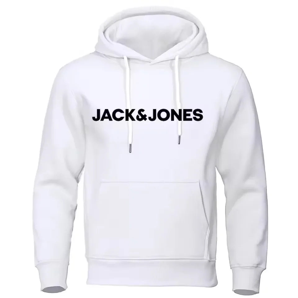 Jack & Jones Men's and Women's Hooded Sweatshirts, Fashionable Loose and Casual, Comfortable Printed Sportswear, Streetwear