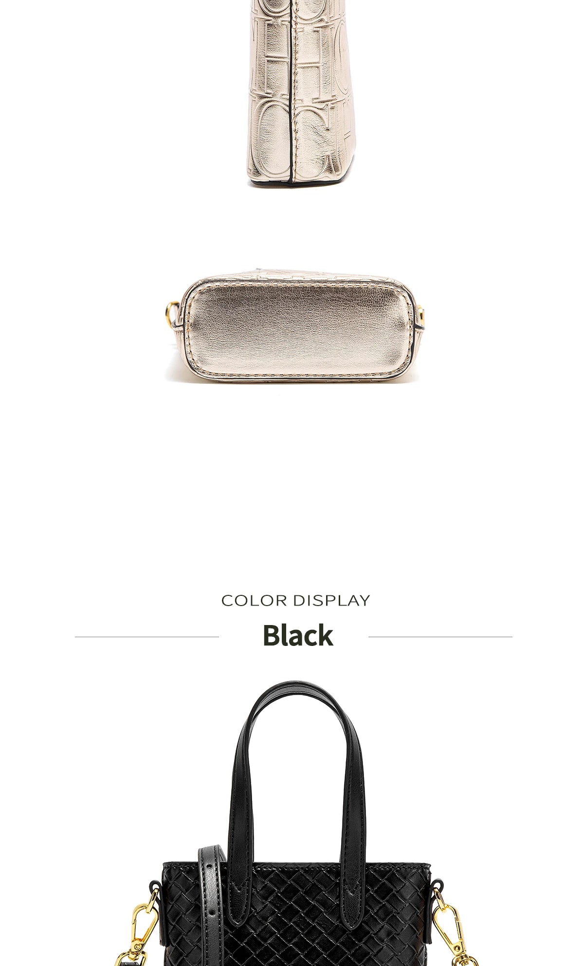 CHCH Women's Phone Bag 2025 New Black Simple Texture Women's Crossbody Bag Wallet