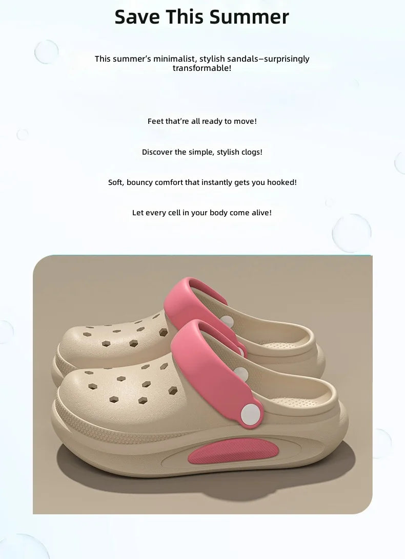 Summer Clogs Women Cute 3D Charms Garden Sandals Lightweight Soft EVA Beach Slippers Outdoor Non Slip Fashion Thick  Sole Shoes