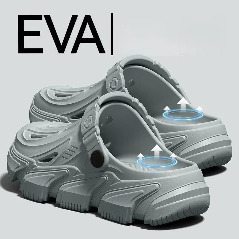Men's New Spring and Summer Style Mecha-Style Eva Comfortable Casual Soft Thick-Soled Simple Indoor Home Outdoor Vacation Versatile Clogs