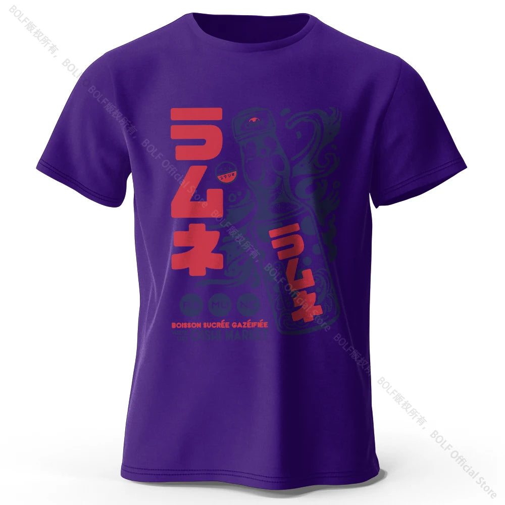 Men's Anime Character Printed 100% Cotton T-Shirt, Soft Fabric Round Neck Short Sleeve Tee, Unisex Harajuku