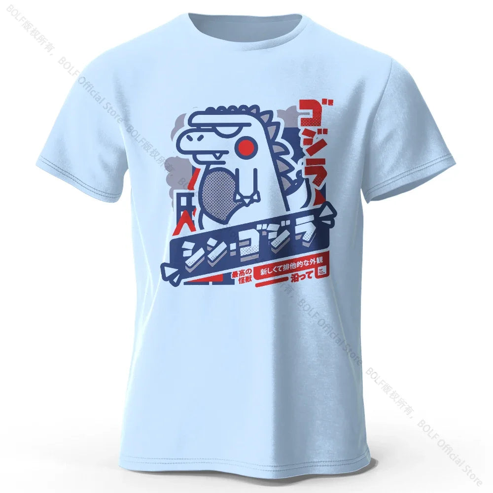 Harajuku Kawaii Animal Printed 100% Cotton T-Shirt, Lightweight Round Neck Short Sleeve Tee, Unisex Casual Wear