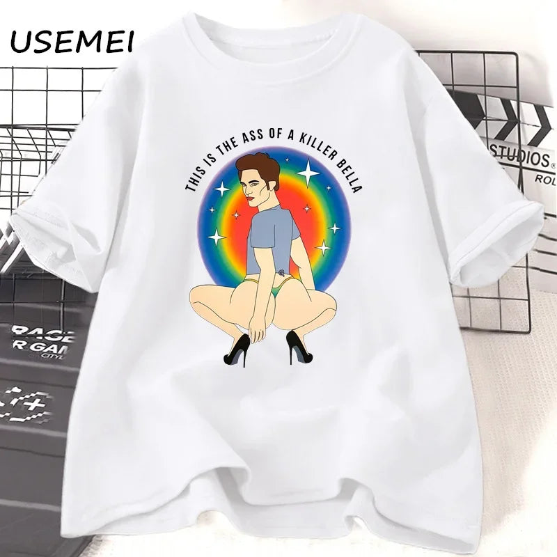 This Is The Ass of A Killer Bella Tshirt Men Women Robert Pattinson T-Shirt Twilight Saga Meme Graphic T Shirts Oversized Tees