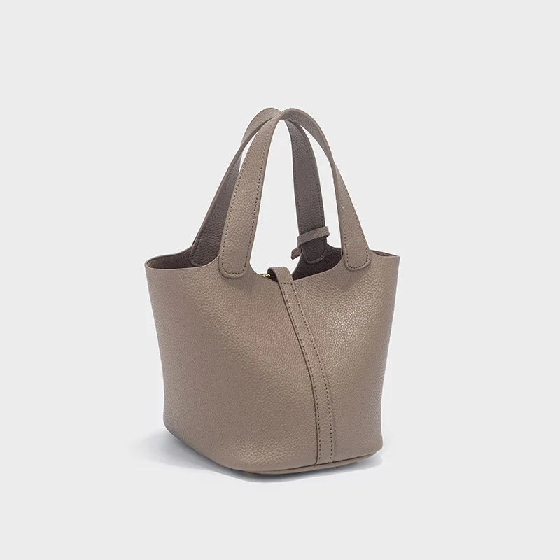 Classic Vegetable BasketpuWomen's Handbag Simple Bucket Bag Mother Bag Fashion Versatile Women's Bag Cross-border
