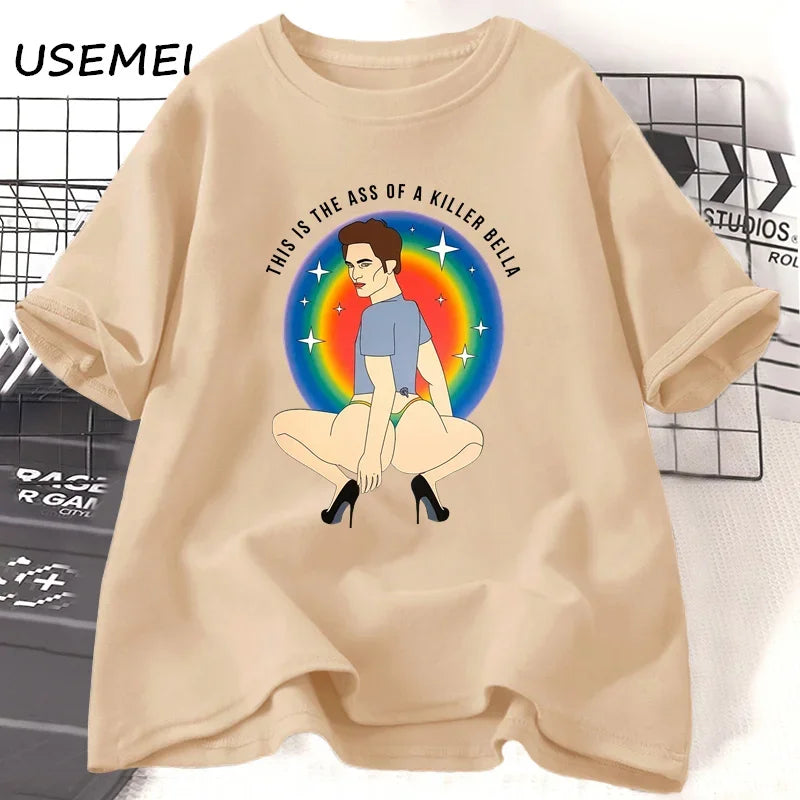 This Is The Ass of A Killer Bella Tshirt Men Women Robert Pattinson T-Shirt Twilight Saga Meme Graphic T Shirts Oversized Tees