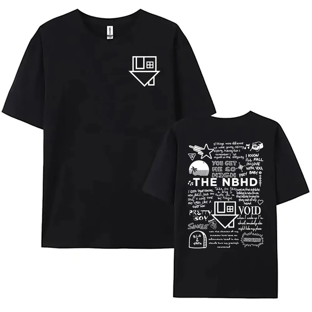 The  NBHD Band Printing T-shirt Cotton High Quality Women/Men Tshirts Ropa Mujer Street Y2K Casual Short Sleeve Tee-shirt Male