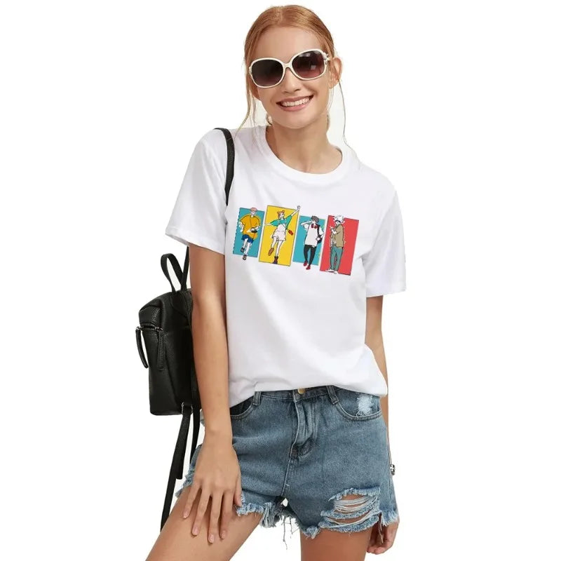 Goth Clothes Gojo Graphic Tshirt Anime Jujutsu Kaisen Funny Summer T-shirt for Women Japanese T Shirts Cartoon Woman Tshirts