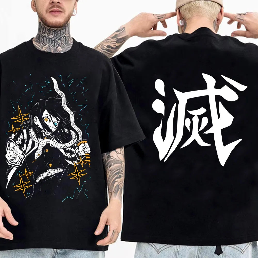 Japanese Anime Shirt Demon Slayer Infinity Castle T Shirt Men Cartoon Kimetsu No Yaiba Cotton Streetwear Clothes  Cool Y2K Tees