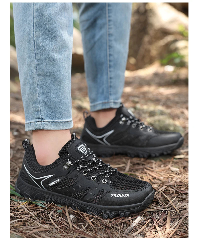 Men's Shoes Mesh Summer Non-slip Platform Soled Outdoor Hiking Shoes