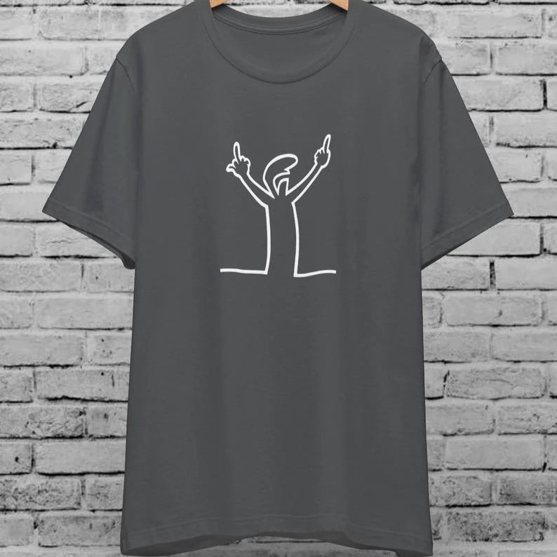 Angry La Linea Unisex T-Shirt for Men Women The Line Osvaldo Vintage Funny Gift 80s Cartoon Summer Casual Comfort Cotton Tees