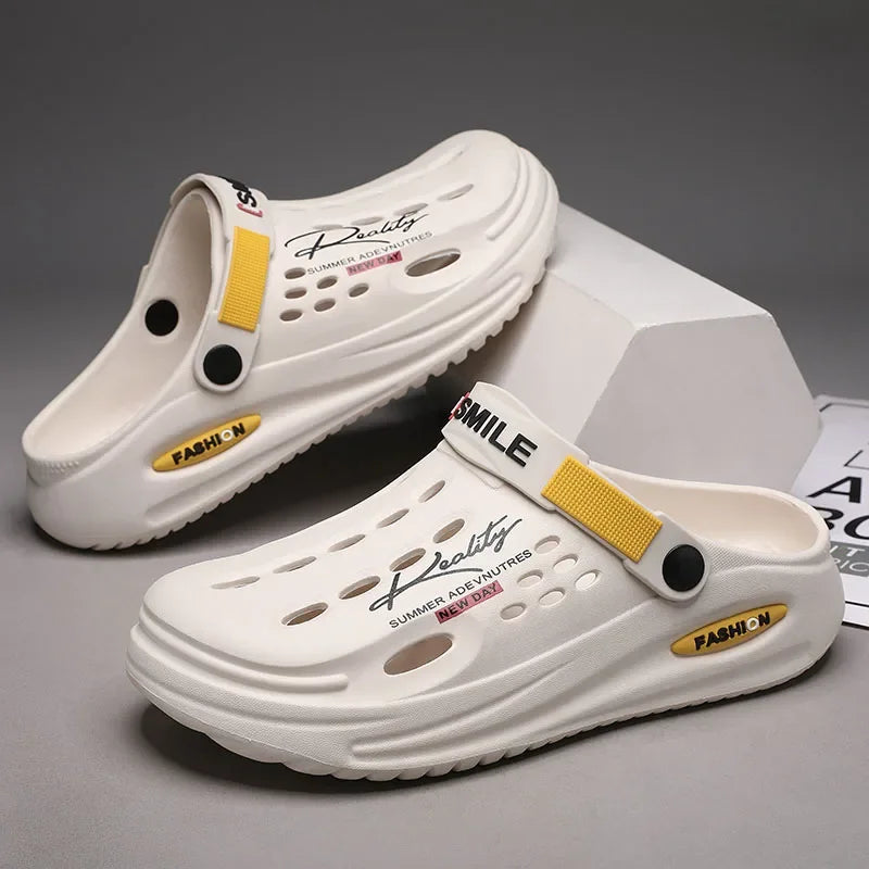 Summer Clogs Sandals 47 Men Clogs EVA Slippers Soft Sole Breathable Beach Slippers Men Home Slippers Outdoor Antiskid Slippers