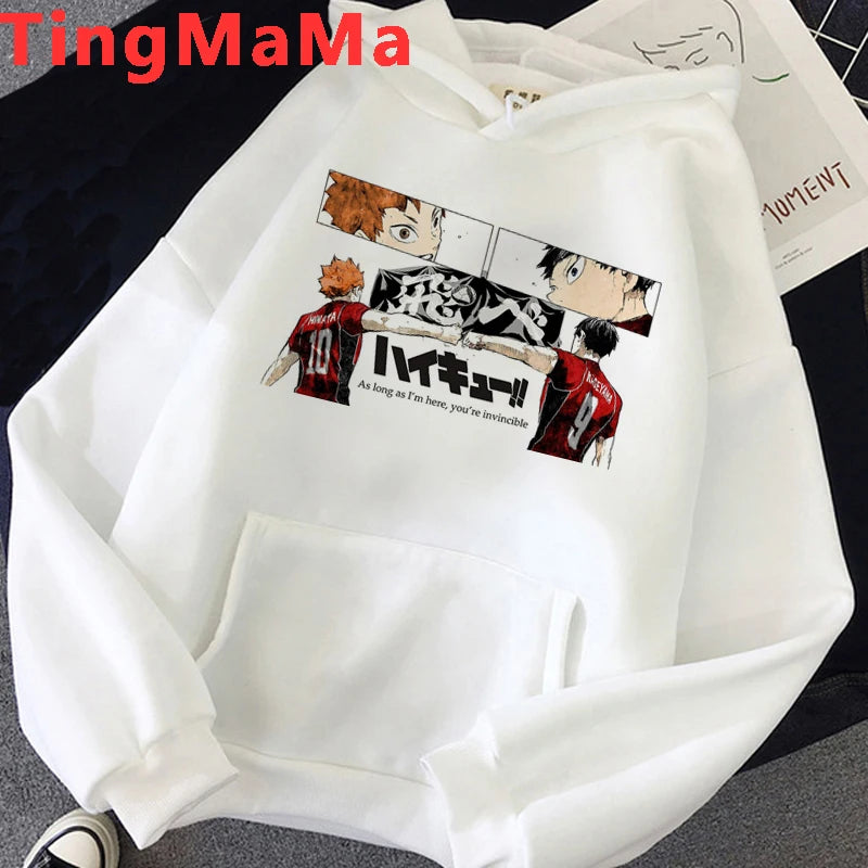 Oya Oya Oya Haikyuu Japanese Anime Hoodies Men Kawaii Cartoon Nekoma Graphic Streetwear Kuroo Volleyball Sweatshirts Male