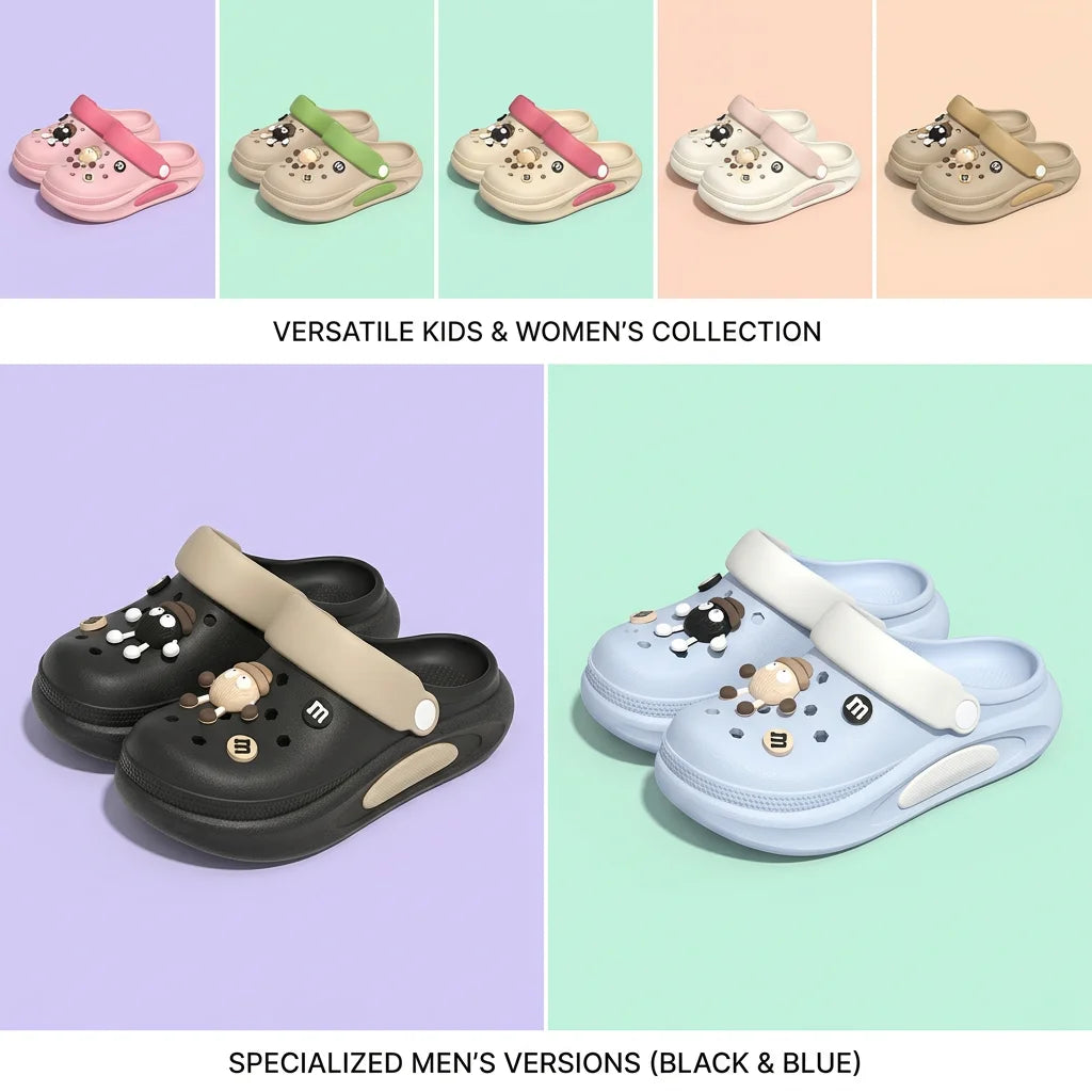 Summer Clogs Women Cute 3D Charms Garden Sandals Lightweight Soft EVA Beach Slippers Outdoor Non Slip Fashion Thick  Sole Shoes