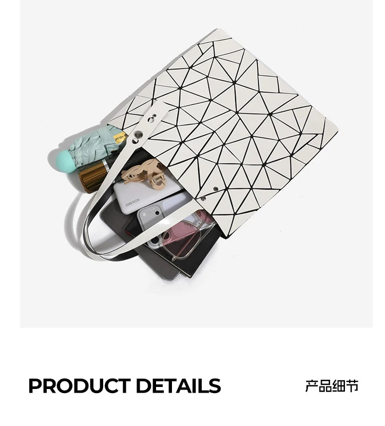 Diamond-Patterned Bag for Women, Summer Versatile New Geometric Diamond-Patterned Bag, Internet Celebrity Shoulder Handbag, Tote Bag