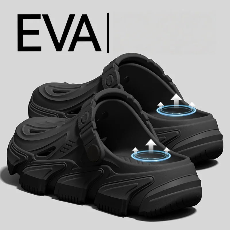 Men's New Spring and Summer Style Mecha-Style Eva Comfortable Casual Soft Thick-Soled Simple Indoor Home Outdoor Vacation Versatile Clogs