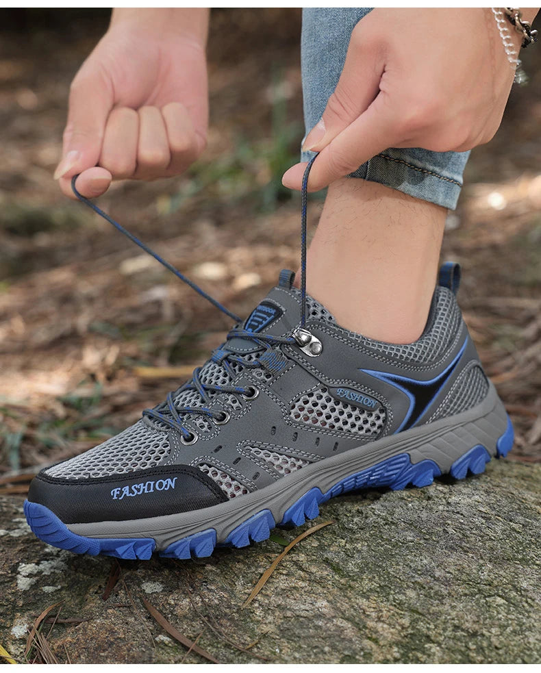 Men's Shoes Mesh Summer Non-slip Platform Soled Outdoor Hiking Shoes