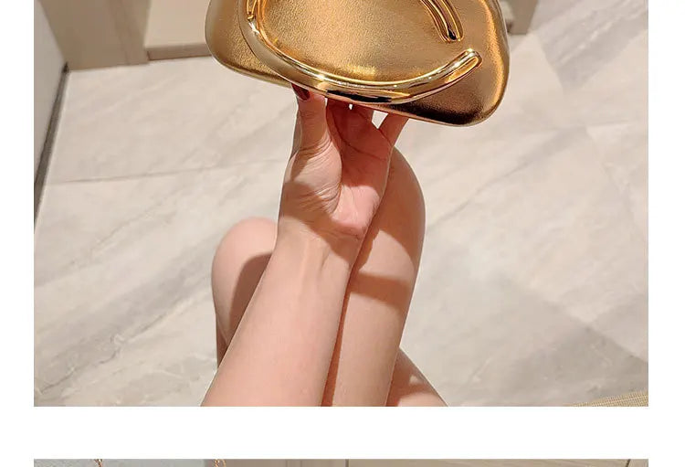 Gold Metal Closure Box Clutch Bag Women Evening Wedding Party Cute Purse Bag Handbag Dark Red Beige 2025 Spring New Fashion Ins