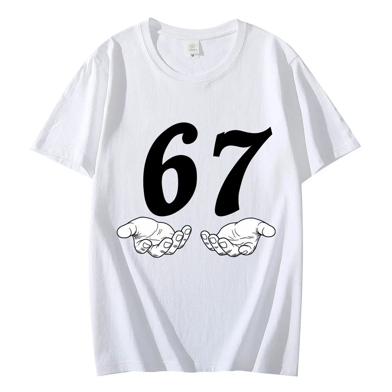 Six Seven 6 7 Meme Funny Hands T-shirt High Street Trend Fashion Short Sleeve T-shirts Men Women Clothing Casual Cotton T Shirts