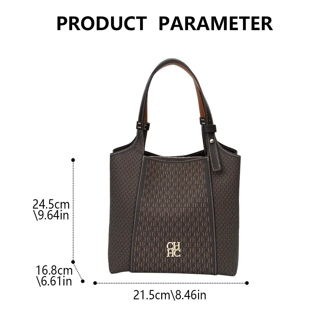 CH Fashion Letter Printed Design Women's Handbag High-end Light Luxury Vintage Brand Large Capacity New Women's Tote Bag