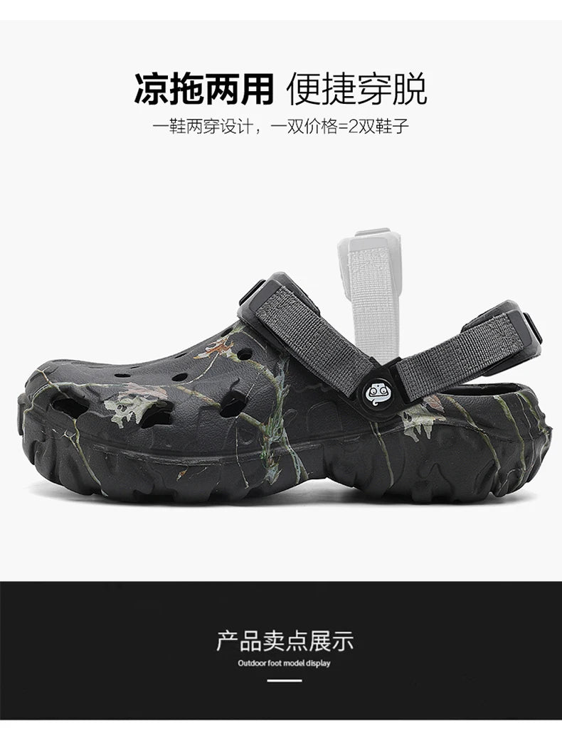 Summer Men's Clogs Sandals Home Garden Shoes Comfortable Men Women Slippers Non-Slip Soft Bottom Flip Flop Sandals Big Size46 47