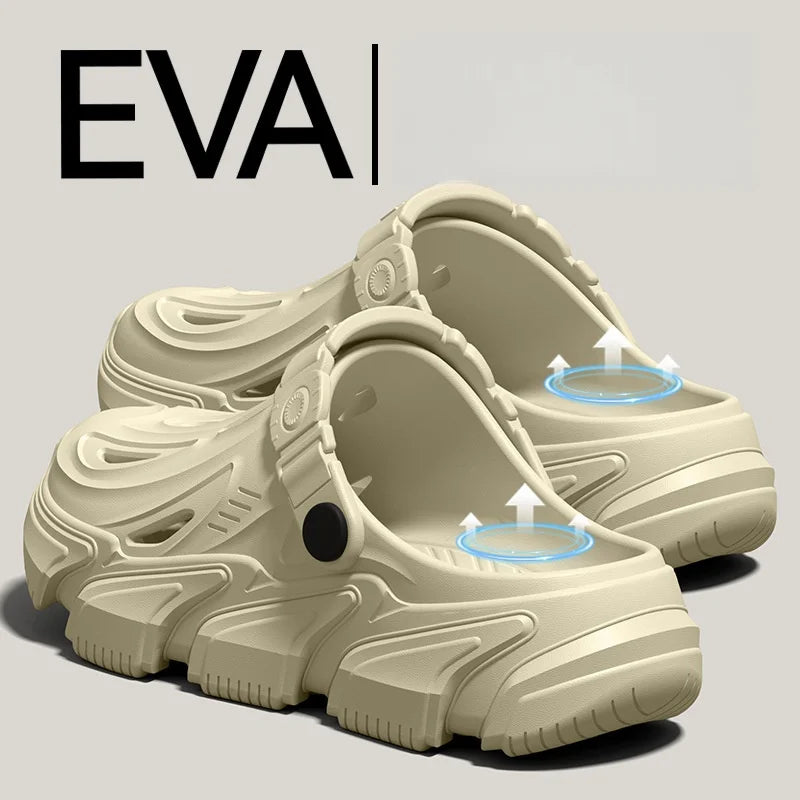 Men's New Spring and Summer Style Mecha-Style Eva Comfortable Casual Soft Thick-Soled Simple Indoor Home Outdoor Vacation Versatile Clogs