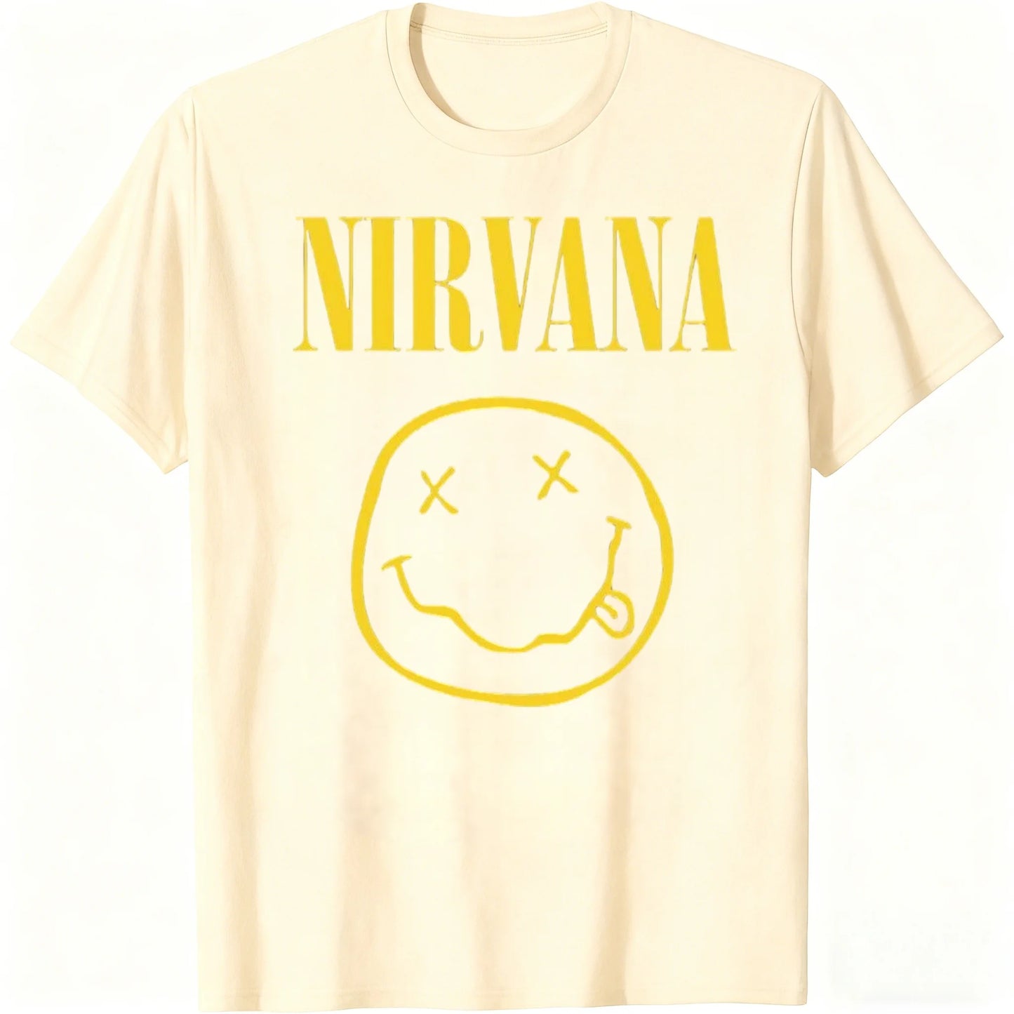 New Nirvana rock band men's 100%cotton T-shirt hip-hop style Men's and Women's oversized Y2K Tee Casual Loose Outdoor Street