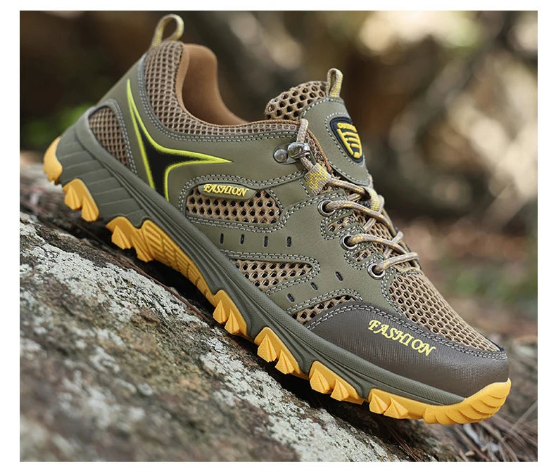 Men's Shoes Mesh Summer Non-slip Platform Soled Outdoor Hiking Shoes