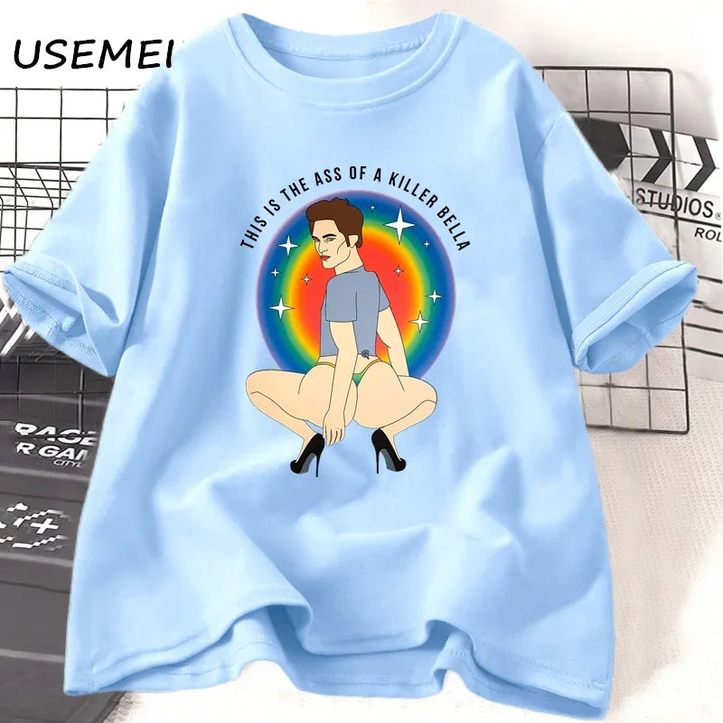 This Is The Ass of A Killer Bella Tshirt Men Women Robert Pattinson T-Shirt Twilight Saga Meme Graphic T Shirts Oversized Tees