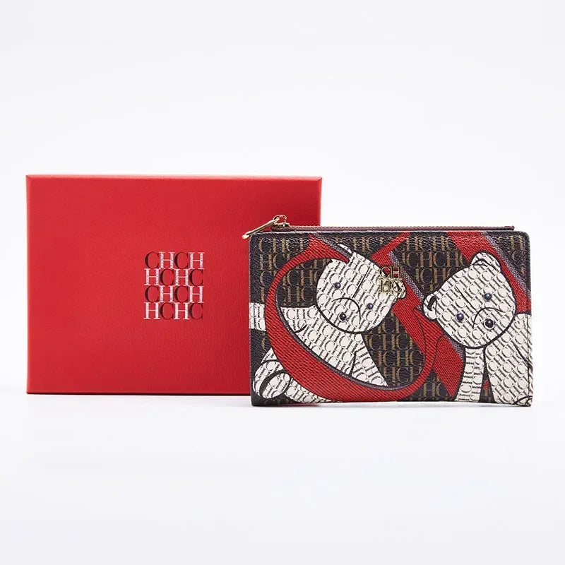 CH Exquisite Compact Portable High-quality Wallet With A High-end Feel Light Luxury Women's Cartoon Pattern Printed Wallet