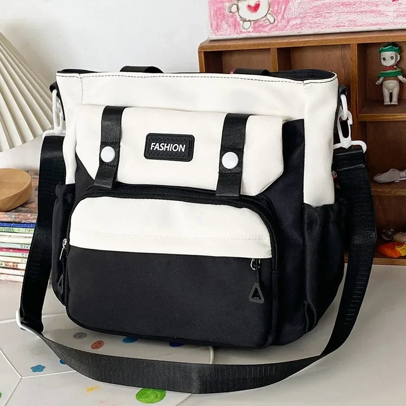 Chic Vintage-Inspired Canvas Tote Bag for Women - Waterproof, Adjustable Strap, Large Capacity Crossbody & Shoulder Handbag
