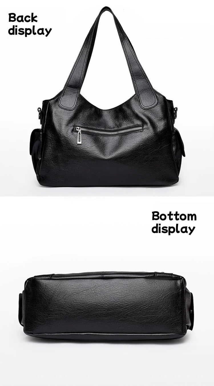 Pu shoulder bag fashionable temperament zipper opening design daily commuter handbag