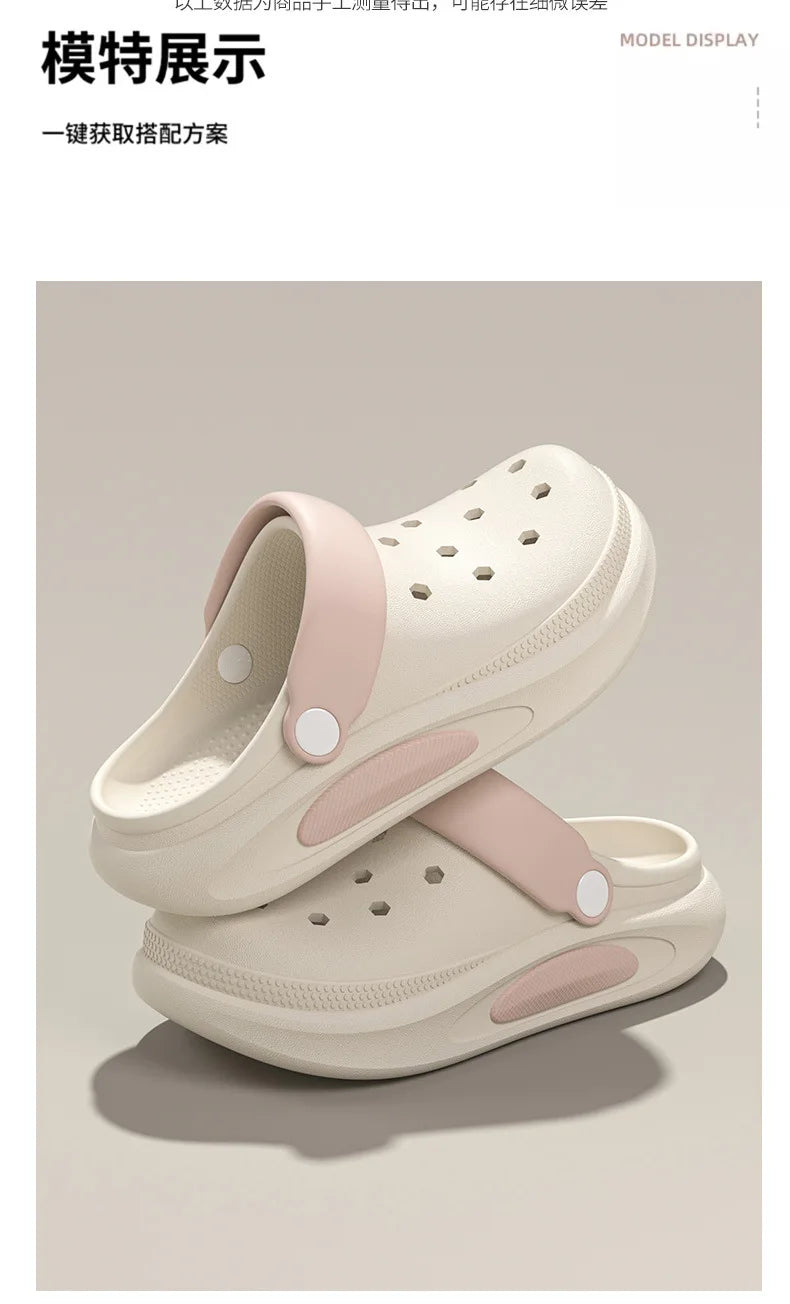 Summer Clogs Women Cute 3D Charms Garden Sandals Lightweight Soft EVA Beach Slippers Outdoor Non Slip Fashion Thick  Sole Shoes