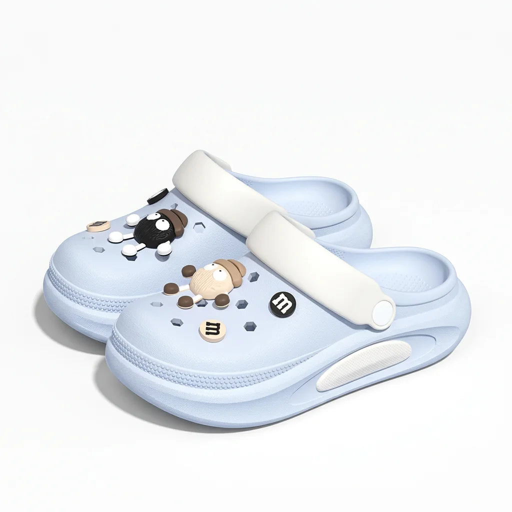 Summer Clogs Women Cute 3D Charms Garden Sandals Lightweight Soft EVA Beach Slippers Outdoor Non Slip Fashion Thick  Sole Shoes