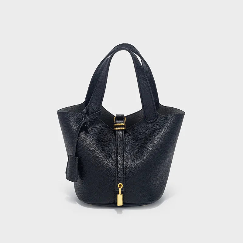 Classic Vegetable BasketpuWomen's Handbag Simple Bucket Bag Mother Bag Fashion Versatile Women's Bag Cross-border