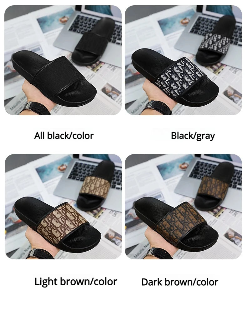 Outdoor Sandals Clogs Beach Slippers Summer Men Fashion Slippers Indoor Home Slides Bathroom Shoes Comfortable Soft Flip Flops
