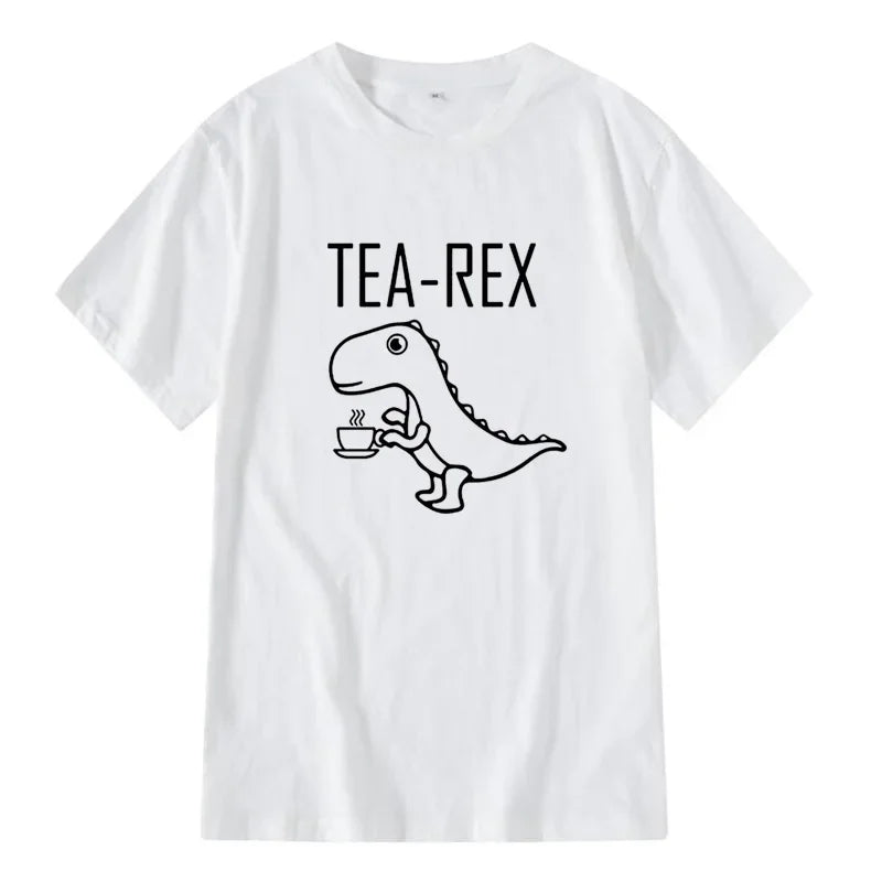 Summer Casual Men's T-shirt Top Quality 100% Cotton Cool Funny Dinosaur Design Printing O-neck For Men T-shirt Male Tee Shirts